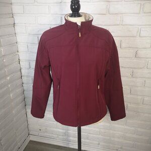 Wind River Ladies Size Large Burgundy Fleece Lined Full Zip Soft Shell Jacket